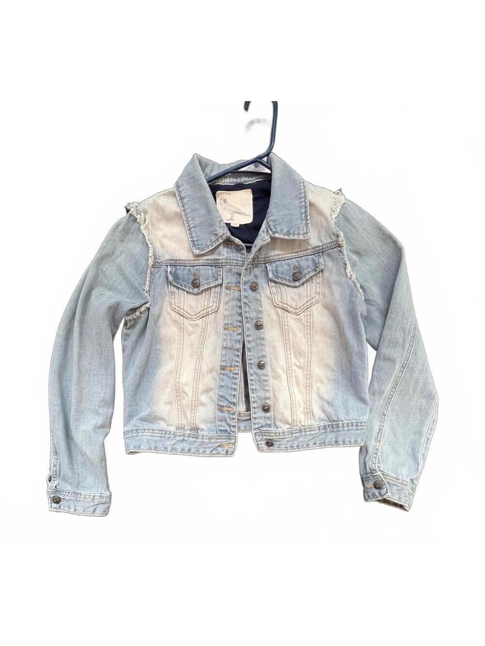 White Crow Little Wing Embroidered Jean Jacket - M
